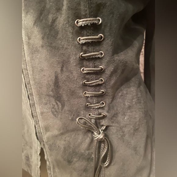 Danier Black Suede Front Tie Jacket - Picture 3 of 7